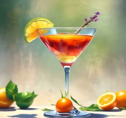Fototapeta premium Summer cocktail drink.