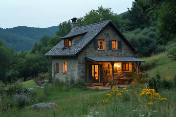 Obraz premium cozy rustic house, French style