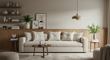 Cozy Minimalist Living Room with Natural Accents 