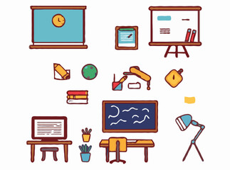 Educational Vector Icons for Classroom Presentations