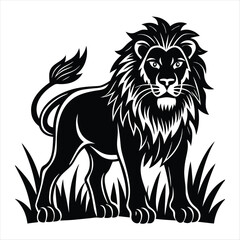 lion silhouette vector style
