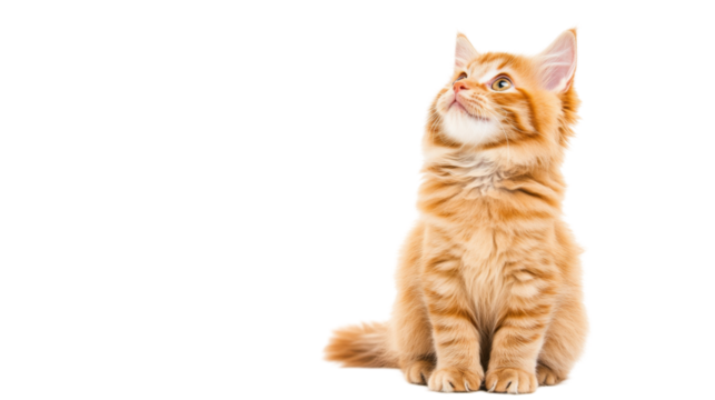 Adorable cat sitting playfully studio setting image with transparency background png whimsical environment