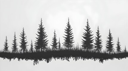 Obraz premium Stunning black and white photograph capturing trees in majestic natural landscape