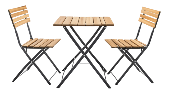 Elegant wooden table and chairs set home decor png transparency background white environment modern viewpoint