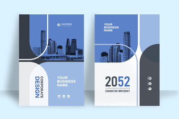 City Background Business Book Cover Design Template