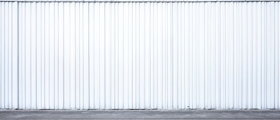 Subtle white corrugated metal wall, modern and industrial aesthetic