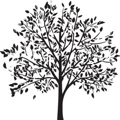 Vector black tree of live icon on white background
