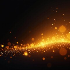 Obraz premium Intense golden sparkles on dark, abstract backdrop, festive, christmas, shimmer