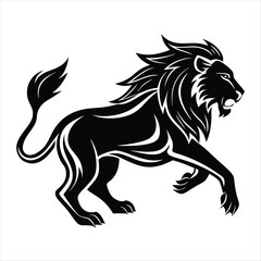 lion silhouette vector style