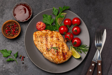 grilled  chicken breast with tomatoes