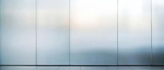 Minimalist white frosted glass wall, soft and diffused aesthetic