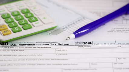 Tax return documents highlighting important financial information