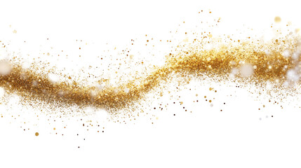 Glittering gold particles png transparent background festive decor white environment abstract concept for design