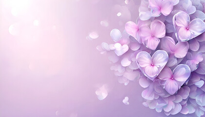 Lavender hearts with flowers in Bokeh style - a floral dream