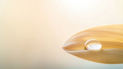 Obraz premium Delicate close-up of leaf tip, featuring single water droplet gl