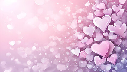 Pastel Hearts with Romantic Mood on Gradient BackgroundPastel Hearts with Romantic Mood on Gradient Background