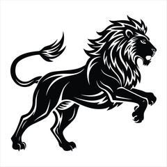 lion silhouette vector style