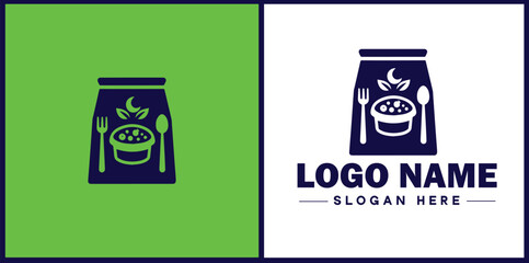 Food Packaging icon Food wrapping Food containerization Edible packaging flat logo sign symbol editable vector