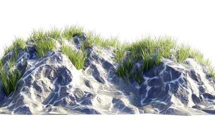 Dramatic Cliffs with Crashing Waves and Green Grass on Top