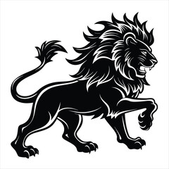 lion silhouette vector style
