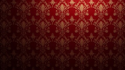Elegant Red and Gold Damask Wallpaper Background