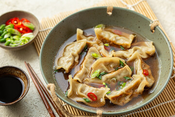 vegetarian gyoza dumplings soup