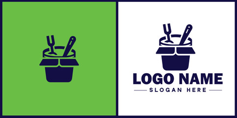 Food Packaging icon Food wrapping Food containerization Edible packaging flat logo sign symbol editable vector