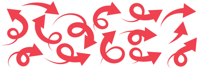Curved arrow icons. curved arrows set. arrow symbol collection. vector. EPS 10.