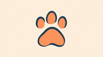 Obraz premium Paw Prints Illustration: A charming illustrated paw print, capturing the essence of pet companionship, rendered with vibrant colors and minimalist design.