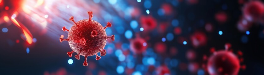 Panoramic Display of Viral Particles Suspended in Advanced Digital Environment