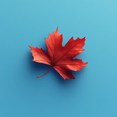 Detailed 3D Maple Leaf Icon Symbolizing Autumn, generative AI