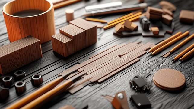 National Woodworking Month, illustration