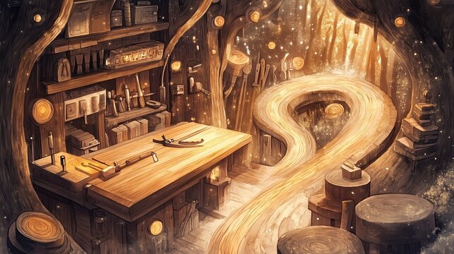 National Woodworking Month, illustration