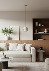 Cozy Minimalist Living Room with Natural Accents 