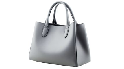 Stylish gray handbag on transparent background png format elegant fashion studio environment isolated view modern design