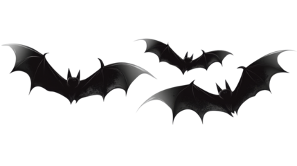 Eerie bat silhouettes halloween theme png with transparent background dark environment unique viewpoint for creative designs