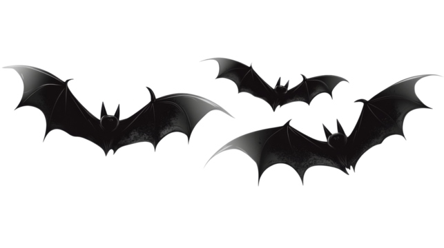 Eerie bat silhouettes halloween theme png with transparent background dark environment unique viewpoint for creative designs