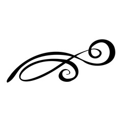 Flourish swirl ornate decoration for pointed pen ink calligraphy style curl for lettering, vector