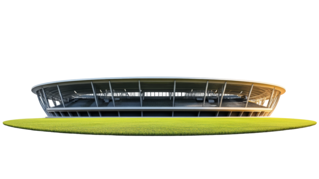 Modern stadium architecture urban environment png with transparency background white grass viewpoint
