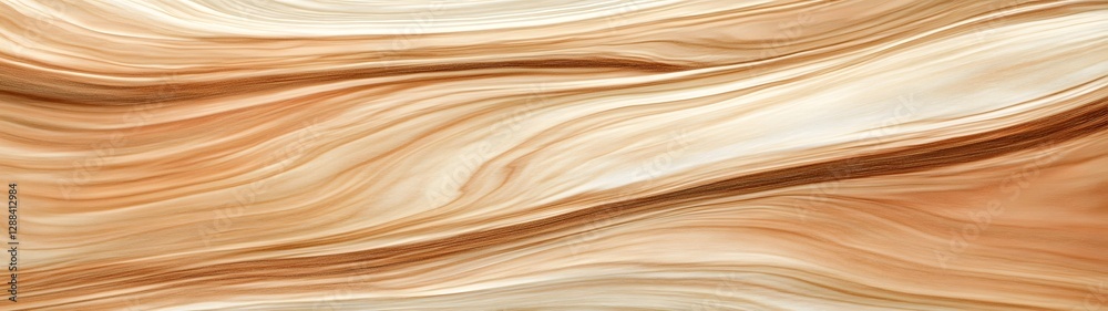 Poster flowing wooden textures in warm earth tones creating abstract dynamic and organic patterns curved sw