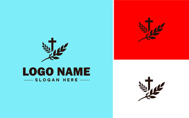 Obraz premium Funeral Services icon Mortuary services Burial arrangements Funeral arrangements flat logo sign symbol editable vector