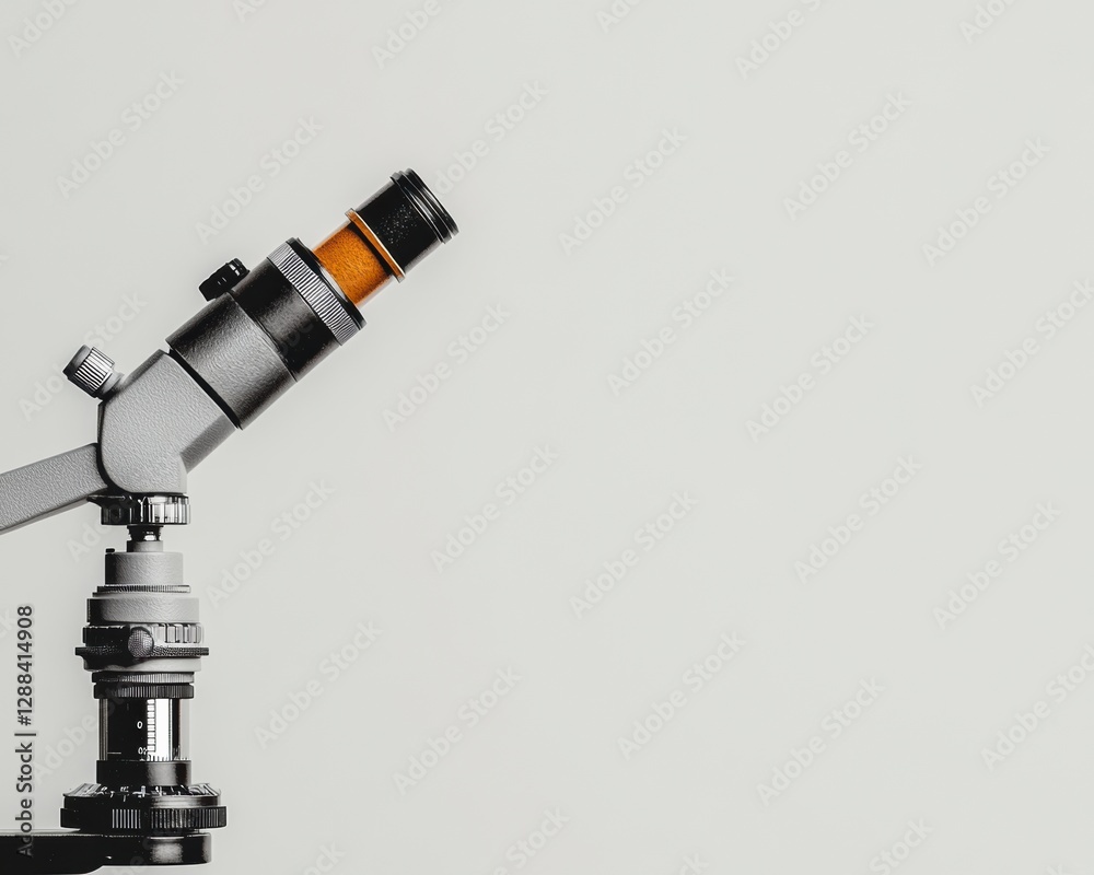 Poster streamlined industrial microscopy setup for precision research stylish metal and glass instruments i