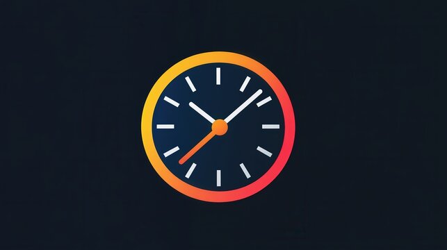 Time's Essence: A stylized clock face showcases a gradient design on a dark background.