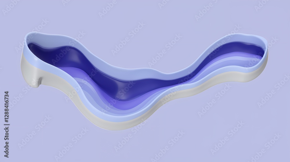 Poster a blue and white object with a white stripe