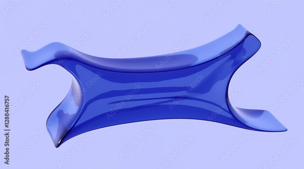 Poster a blue object with a curved edge