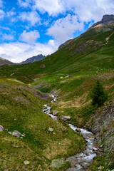 Mountain landscape along the road to Colle della Maddalena (Col du Larche)