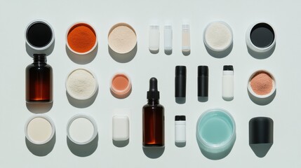 Elegant Minimalist Laboratory Setup Sterile Glassware and Containers on Pristine Surface - Contemporary Diagnostic Solutions for Advanced Medical Research and Precision Healthcare