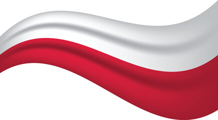 Poland wavy flag, waving flag vector illustration