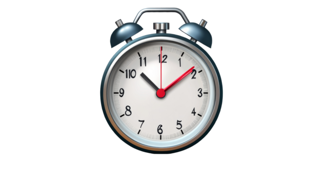Alarm clock graphic png with transparency background white space time management concept digital illustration
