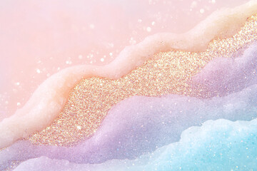 Fototapeta premium Underwater and costal background in Mermaid party colors with shimmering